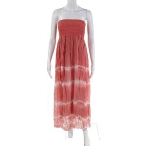 Aquavita Womens Textured Sleeveless Ruched Tie Dye Dress Pink Size S